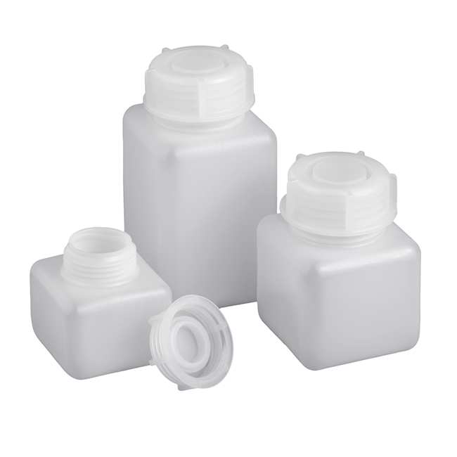 Square bottle 100ml, GL32, PE-HD